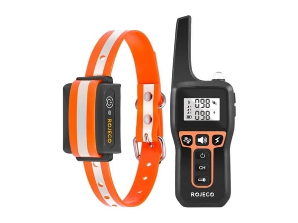 Rojeco 1000 m elektrisk bjeffehalsbånd PD529 (oransje)