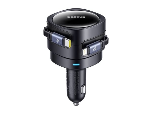 Baseus Enjoyment Max -autolaturi USB-C + salamakaapelit 60W Musta