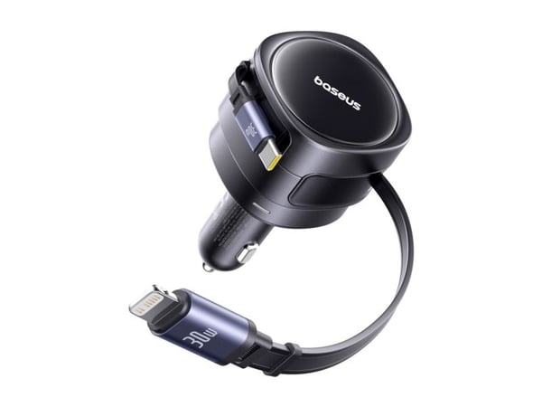 Baseus Enjoyment Max -autolaturi USB-C + salamakaapelit 60W Musta