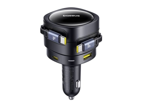Baseus Enjoyment Max bil-lader 90W med USB-C+USB-C og USB-A+USB-C