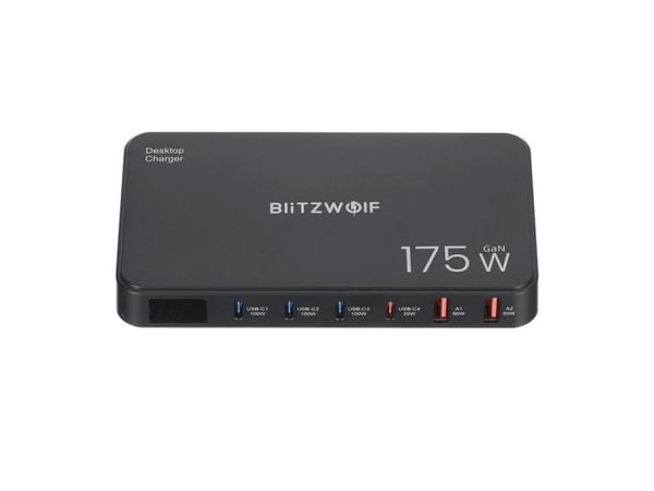 Blitzwolf BW-S30 6-i-1 ladestasjon 4xUSB-C + 2xUSB 175W