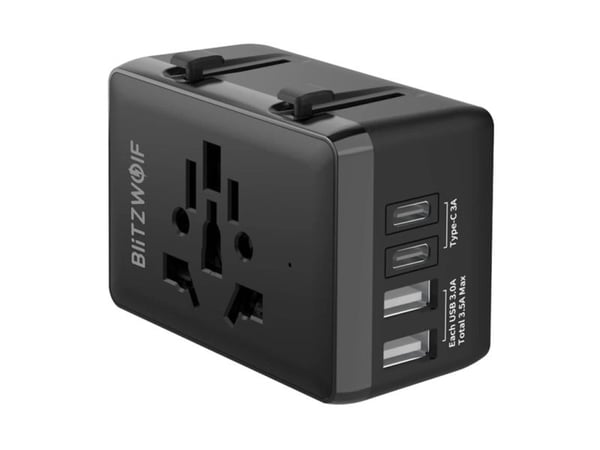 Blitzwolf BW-TA1 4-in-1 kelasovittimella 2xUSB + C + PD 20W