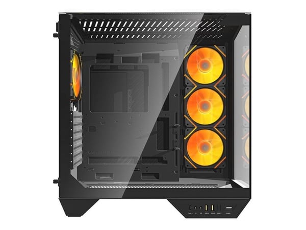 Darkflash DY470 chassi svart + 4 fläktar + GPU-hållare