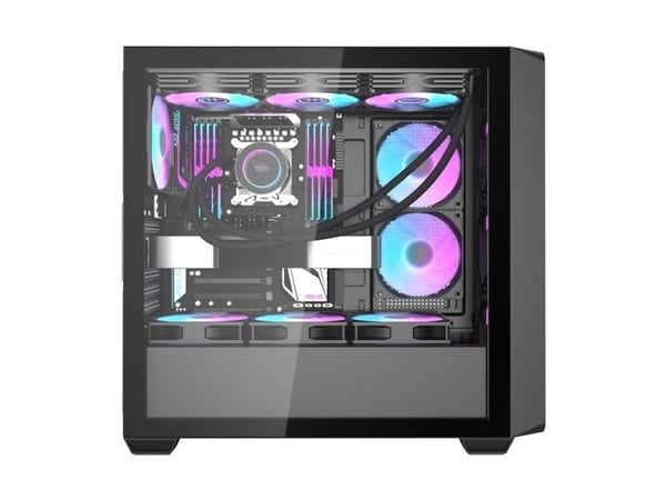 Darkflash DS900WD datorskal (svart) + 4 fläktar