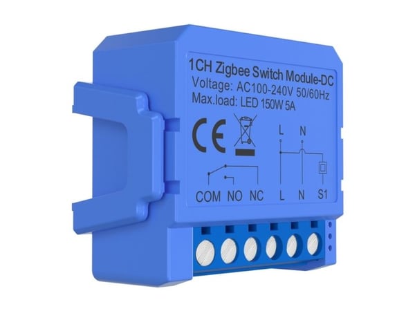 1-kanavainen ZigBee-kytkinmoduuli jännitteettömällä kontaktilla Avatto ZWSM16-DC32V-1