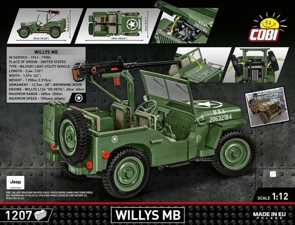 COBI Willys MB, Byggesett, 10 år, 1207 stykker
