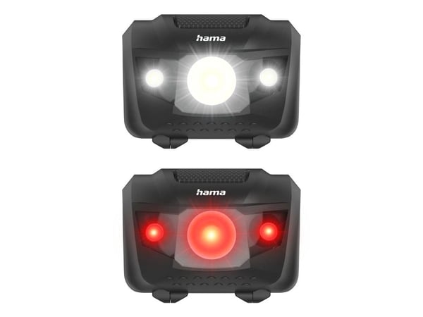 Hama HL200, Hodebåndslommelykt, Svart, Blå, Gult, Plast, LED, 3 lamper, 200 lm
