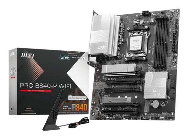 MSI PRO B840-P WIFI - Hovedkort - ATX - Socket AM5 - AMD B840 Chipset - USB 3.2 Gen 2, USB-C 3.2 Gen 1, USB 3.2 Gen 1, USB-C 3.2 Gen2 - 2.5 Gigabit...