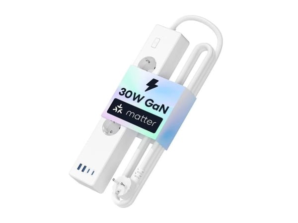 Meross MSP844(EU) smart strømskinne for hurtiglading, 4 uttak + 2x USB-A + 2x USB-C (Matter)