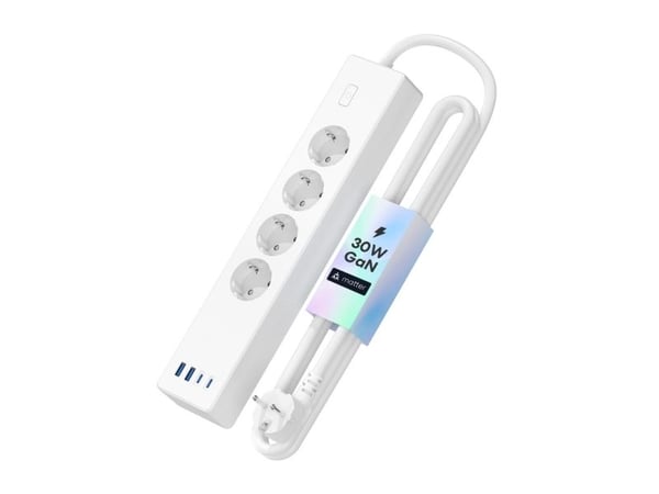 Meross MSP844(EU) smart strømskinne for hurtiglading, 4 uttak + 2x USB-A + 2x USB-C (Matter)