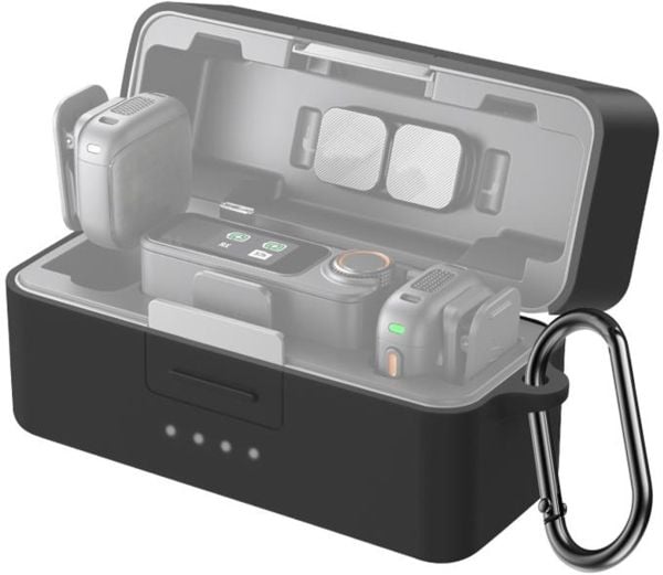 PULUZ silikon beskyttelsesetui til ladelomme/etui for DJI Mic 3 (svart)