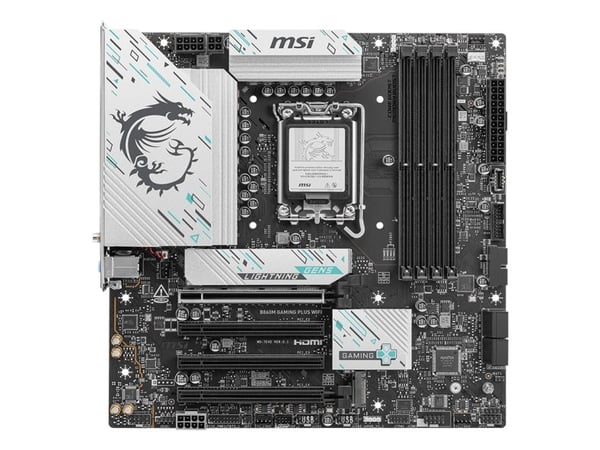 MSI B860M GAMING PLUS WIFI - Hovedkort - micro ATX - LGA1851-sokkel - B860 Chipset - USB-C 3.2 Gen2, USB-C 3.2 Gen 1, USB 3.2 Gen 1 - 5 Gigabit Eth...
