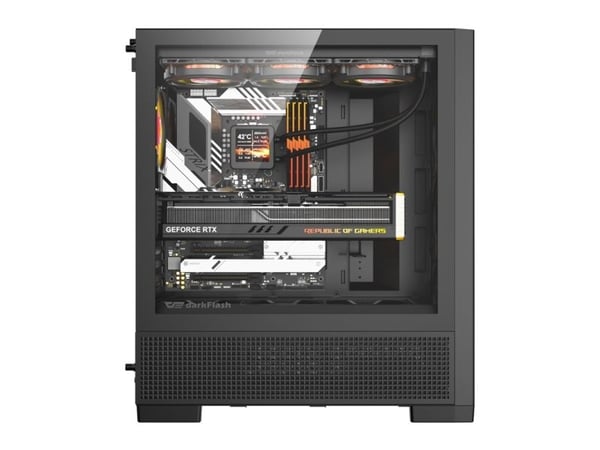 Darkflash AIRNOVA datorhölje svart + 3 fläktar