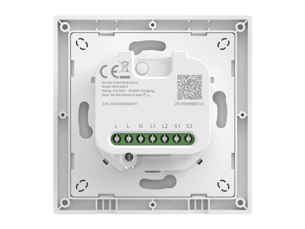 Kaksikanavainen seinäkytkin SONOFF MINI-2GS-E Matter