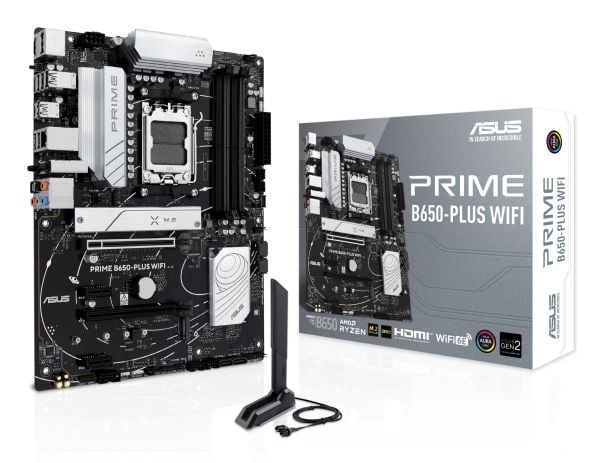 ASUS Prime B650-Plus WiFi - Hovedkort - ATX - Socket AM5 - AMD B650 Chipset - USB-C 3.2 Gen2, USB 3.2 Gen 2, USB 3.2 Gen 1, USB-C 3.2 Gen 1 - 2.5 G...