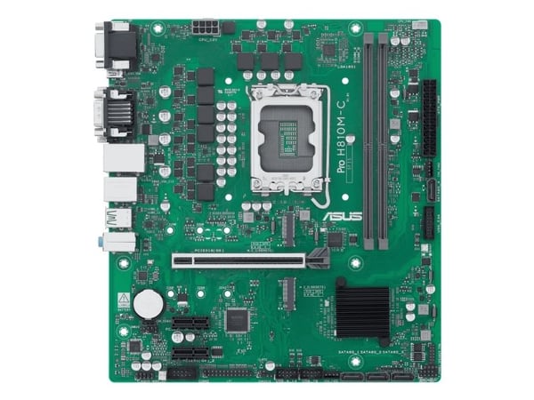 ASUS PRO H810M-C-CSM - Hovedkort - micro ATX - LGA1851-sokkel - H810 Chipset - USB-C 3.2 Gen 1, USB 3.2 Gen 2, USB 3.2 Gen 1 - Gigabit LAN - innbyg...