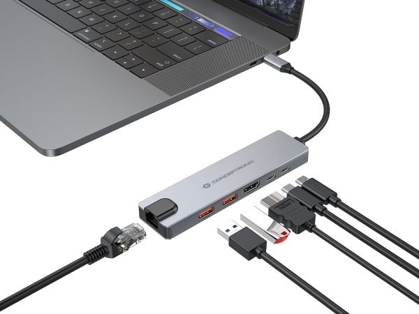 Conceptronic DONN29G - Dockningsstation - USB-C 3.2 Gen 2 - HDMI - 1GbE