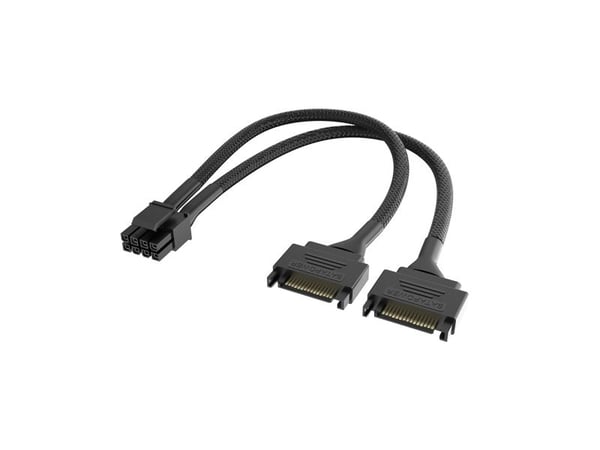 Akasa AK-CBPW33-15, SATA Power, 4+4 Pin CPU connector, 0,15 m, Svart