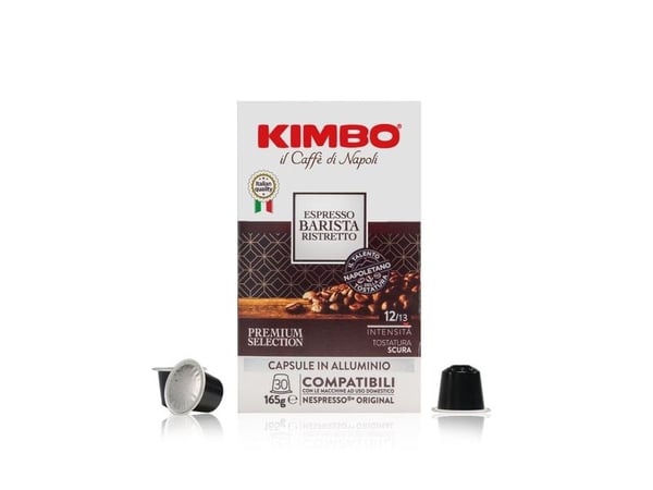 Kimbo 014173, Kaffe kapsyl, Espresso, Ring eyelet, Mørkbrent, Nespresso, 30 stykker, Boks
