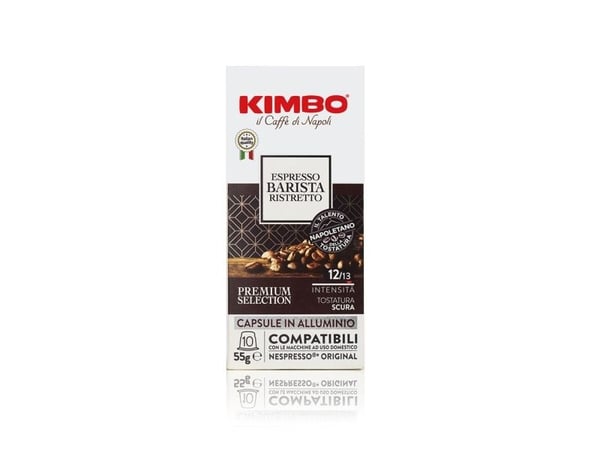 Kimbo 014173, Kaffe kapsyl, Espresso, Ring eyelet, Mørkbrent, Nespresso, 30 stykker, Boks