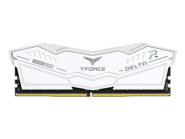 T-Force DELTA RGB - DDR5 - sett - 32 GB: 2 x 16 GB - DIMM 288-pin - 3200 MHz / PC5-51200 - CL32 - 1.35 V - ikke-bufret - on-die ECC - hvit