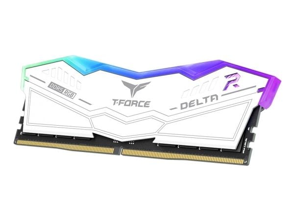 T-Force DELTA RGB - DDR5 - sett - 32 GB: 2 x 16 GB - DIMM 288-pin - 3200 MHz / PC5-51200 - CL32 - 1.35 V - ikke-bufret - on-die ECC - hvit