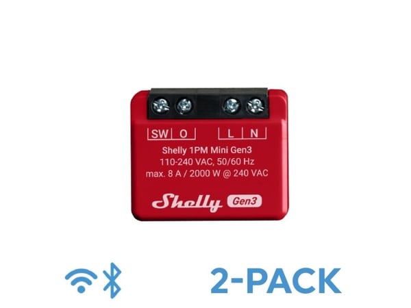 Shelly Plus 1PM Mini Gen3 (dubbelförpackning)