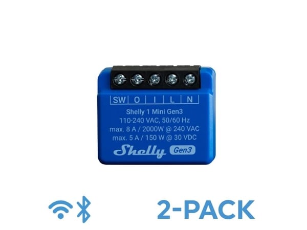 Shelly Plus 1 Mini Gen3 (dubbelpack)