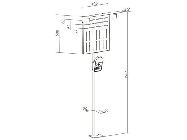 InLine XL monteringsbrakett for ladeboks - 400x500x1667 mm