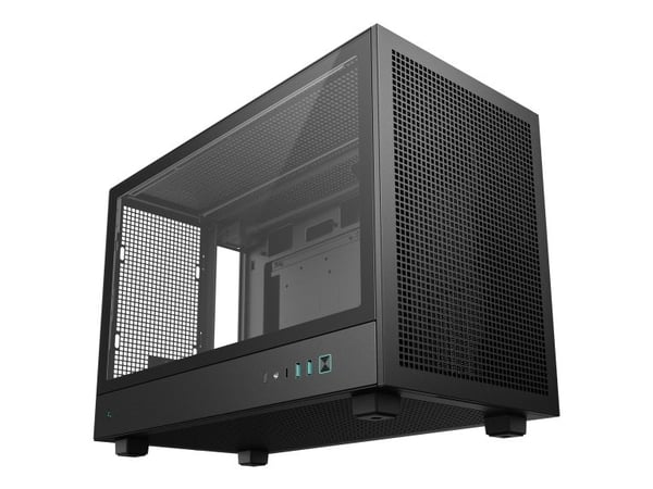 DeepCool CH260 - Mikro - micro ATX - sidepanel med vindu (herdet glass) - ingen strømforsyning (ATX / PS/2) - svart - USB/lyd