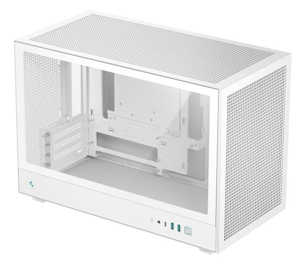 DeepCool CH260 WH - Mikro - micro ATX - sidepanel med vindu (herdet glass) - ingen strømforsyning (ATX / PS/2) - hvit - USB/lyd