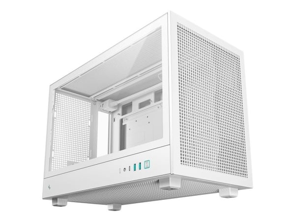 DeepCool CH260 WH - Mikro - micro ATX - sidepanel med vindu (herdet glass) - ingen strømforsyning (ATX / PS/2) - hvit - USB/lyd