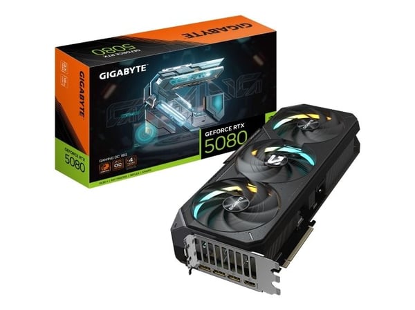 Gigabyte GeForce RTX 5080 GAMING OC 16G - Grafikkort - GeForce RTX 5080 - 16 GB GDDR7 - PCI Express 5.0 - 3 x DisplayPort, HDMI - boks