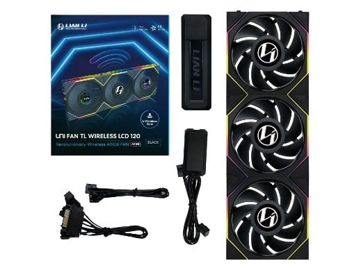 Lian Li UNI FAN TL Wireless LCD, 3 pack, Black - 120mm