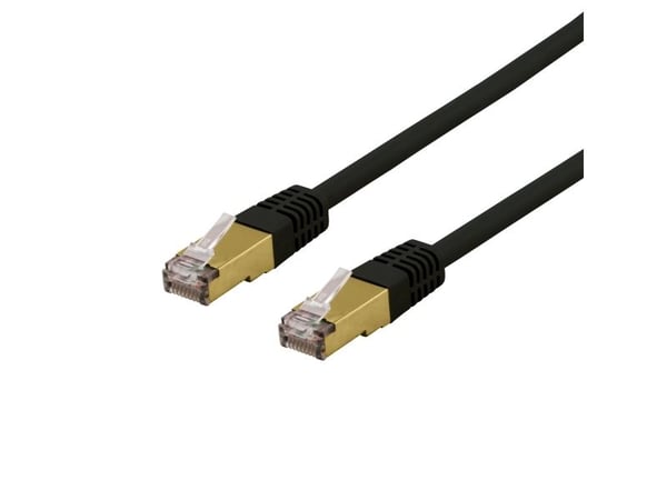 DELTACO SFTP-63SAH - Koppeledning - RJ-45 (hann) til RJ-45 (hann) - 3 m - SFTP - CAT 6a - halogenfri, formet - svart