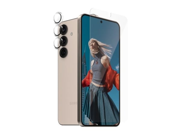 PanzerGlass - 2-i-1-pakke - skjerm- / linsebeskytterkit for mobiltelefon - ultravid passform med EasyAligner - glass - for Samsung Galaxy S25