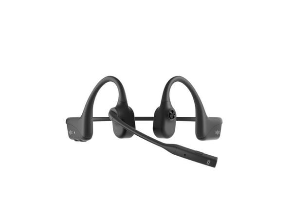 SHOKZ OpenComm2 UC - 2025 Upgrade - hodesett - åpent øre - bak-nakken-montering - Bluetooth - trådløs - USB-C via Bluetooth-adapter - svart - Zoom ...