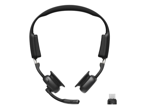 SHOKZ OpenMeet UC - Hodesett - åpent øre - loddrett - Bluetooth - trådløs - USB-C via Bluetooth-adapter - svart - Zoom Certified