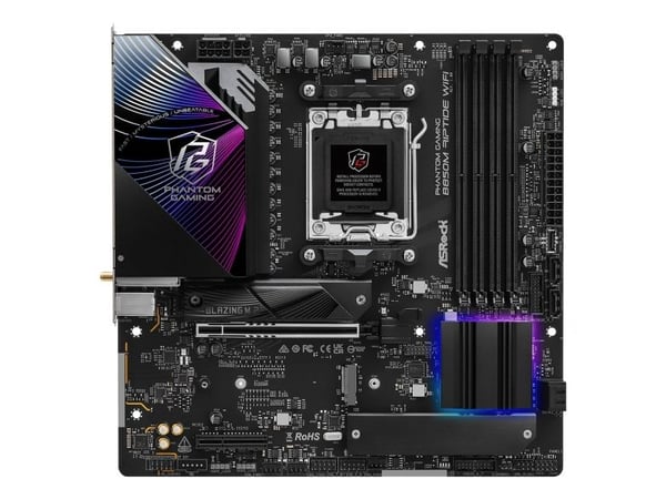 ASRock Phantom Gaming B850M RIPTIDE WIFI - Hovedkort - micro ATX - Socket AM5 - AMD B850 Chipset - USB 3.2 Gen 2, USB-C 3.2 Gen2, USB 3.2 Gen 1 - 2...
