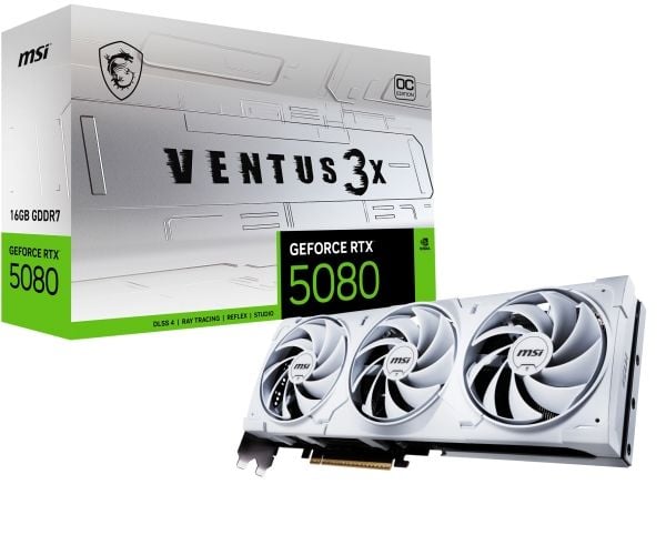 Grafikkort MSI GeForce RTX 5080 16 GB VENTUS 3X OC Hvit VGA