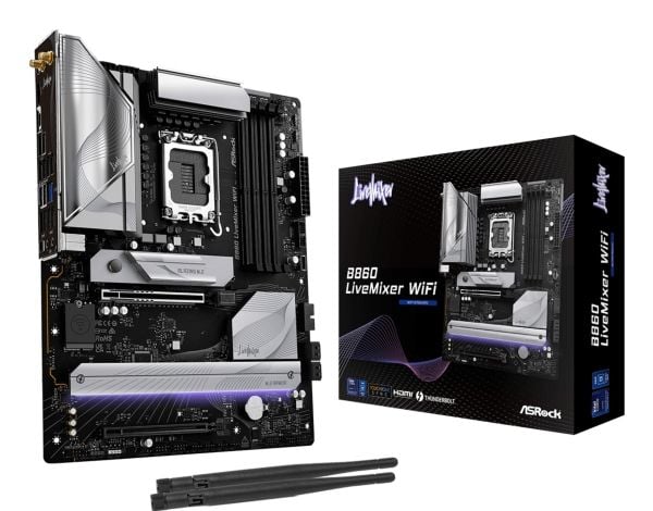 ASRock B860 LIVEMIXER WIFI - Hovedkort - ATX - LGA1851-sokkel - B860 Chipset - USB4, USB-C 3.2 Gen2, USB 3.2 Gen 2, USB 3.2 Gen 1 - 2.5 Gigabit LAN...