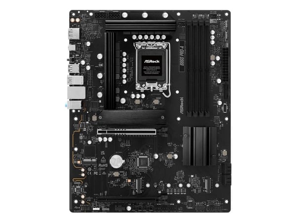ASRock B860 Pro-A - Emolevy - ATX - LGA1851-asennuspaikka - B860 piirisarja - USB-C 3.2 Gen 2x2, USB-C 3.2 Gen2, USB 3.2 Gen 2, USB 3.2 Gen 1 - 2.5...