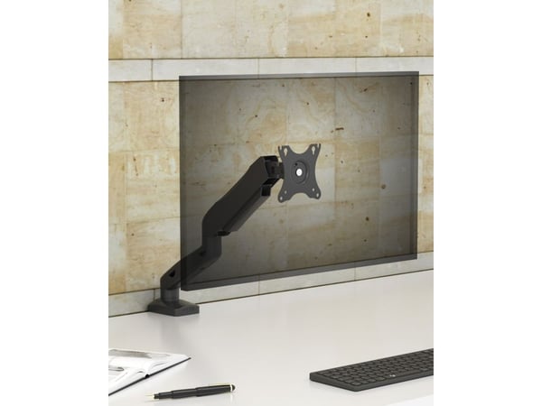 ICY BOX IB-MS203-T - Monteringssett - justerbar arm - for Skjerm - plastikk, aluminium, stål - sølv, grå - skjermstørrelse: 32" - skrivebordsmonterbar