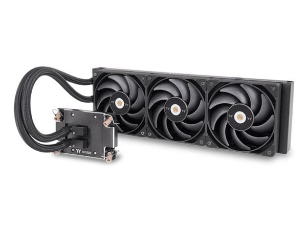 Thermaltake AW420 - Væskekjølesystem for prosessor - Radiatorstørrelse: 420 mm - (for: LGA4677, SP6, sTR5) - forniklet kobbersokkel - 140 mm - svart