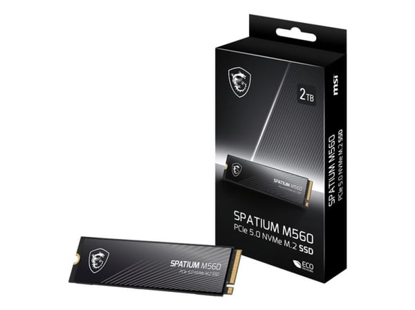 SSD|MSI|SPATIUM M560|1TB|M.2|PCIe Gen5|NVMe|3D NAND|Skrivehastighet 8400 MBytes/sek.|Lesehastighet 10200 MBytes/sek.|TBW 600 TB|MTBF 1500000 timer|...