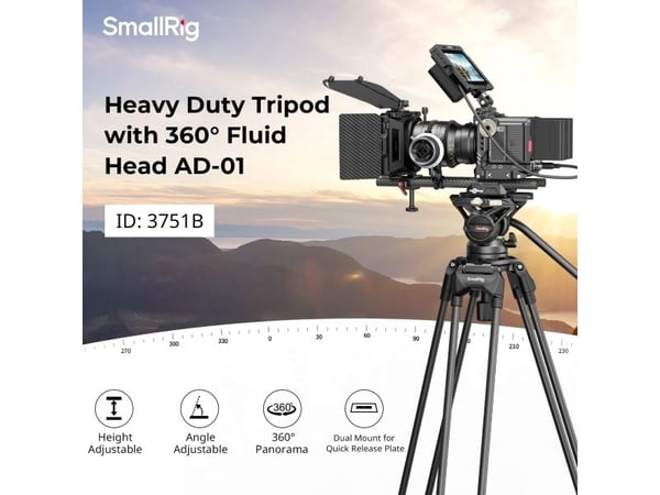 SmallRig AD-01 - Tripod - fluid head, heavy-duty
