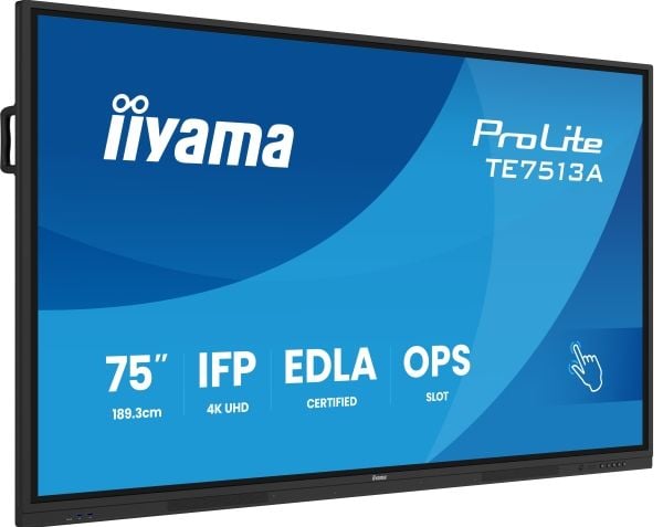 iiyama ProLite TE7513A-B1AG - 75" Diagonal klass (74.5" visbar) LED-bakgrundsbelyst LCD-skärm - interaktiv digital skyltning - med pekskärm (multi-...