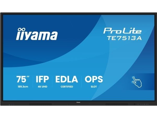 iiyama ProLite TE7513A-B1AG - 75" Diagonal klass (74.5" visbar) LED-bakgrundsbelyst LCD-skärm - interaktiv digital skyltning - med pekskärm (multi-...