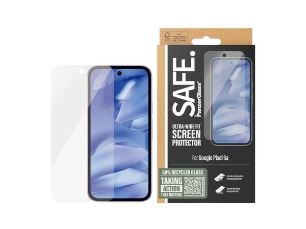 SAFE. by PanzerGlass - Skjermbeskyttelse for mobiltelefon - ultrabred passform - glass - rammefarge svart - for Google Pixel 9a