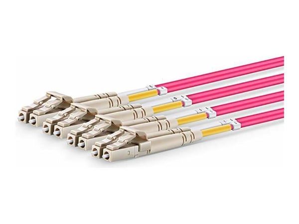 Lanview - Patch-kabel - MTP (hona) till LC/UPC (hane) - 1 m - fiberoptisk - duplex - 50/125 mikron - OM4 - halogenfri - violett